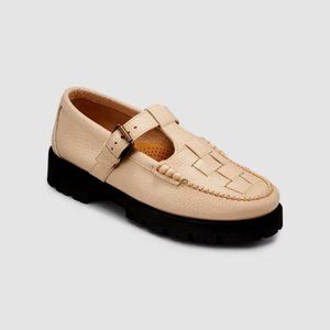 GH BASS Cream Fisherman Mary Jane Loafers - Size 8